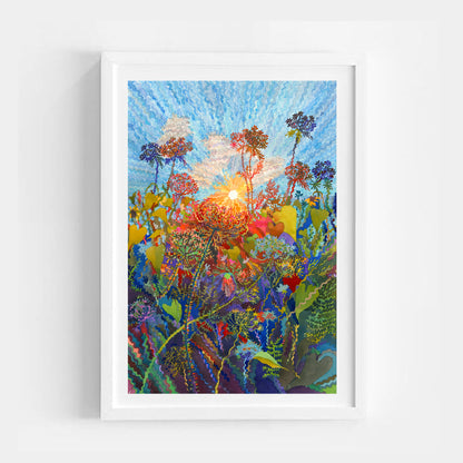 Falcaria Flowers Watercolor Painting by Tanbelia