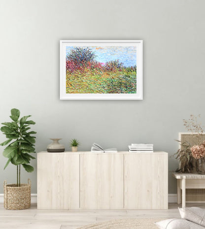 Goldenrod Field Watercolor Painting by Tanbelia