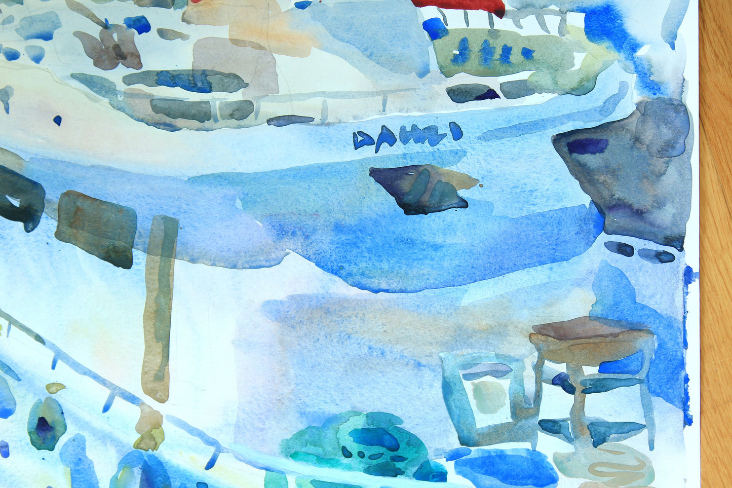 Yacht Painting San Diego Beach Art by Tanbelia