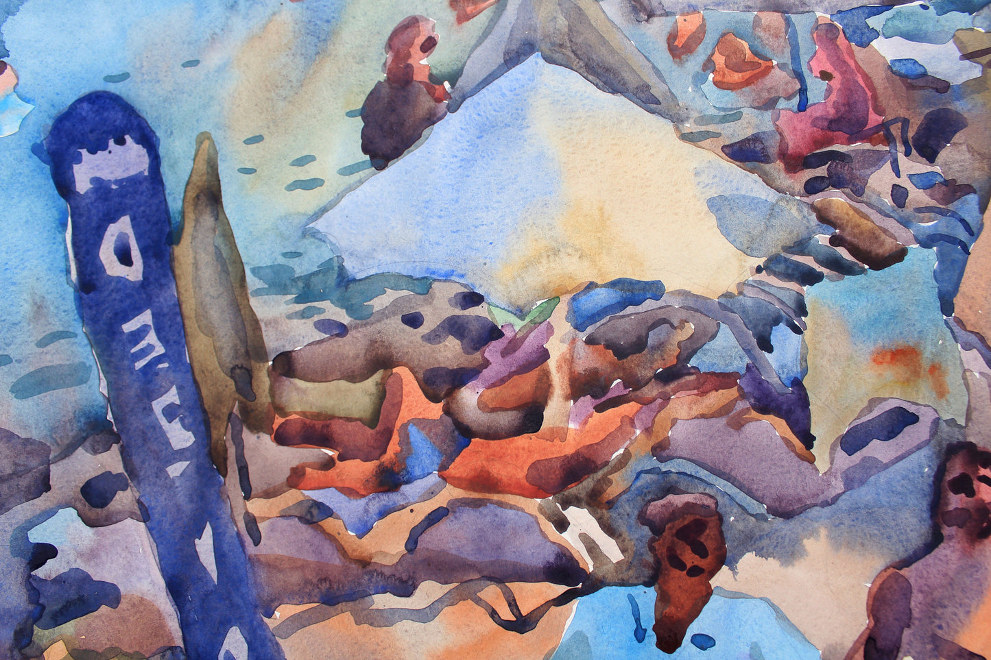 Hawaiian Beach Watercolor Painting by Tanbelia