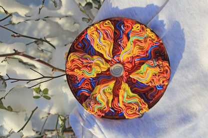 Polymer Clay Sun Wall Copper Sculpture by Tanbelia