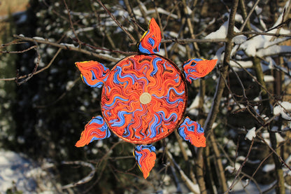 Polymer Clay Sun Wall Copper Sculpture by Tanbelia