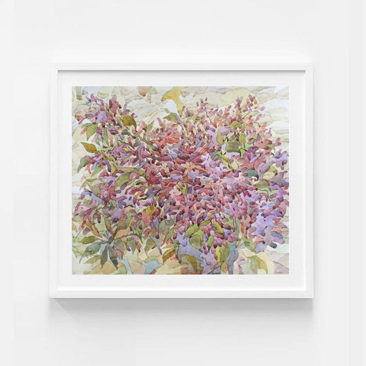 Purple Lilac Flowers Watercolor Original Painting by Tanbelia