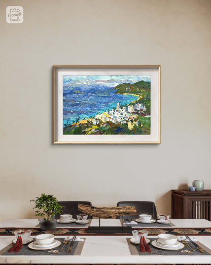 Phuket Island Watercolor Painting, Original Beach Artwork, Thailand Seascape Wall Art by Tanbelia