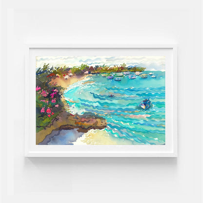 Lembongan Island Watercolor Painting by Tanbelia