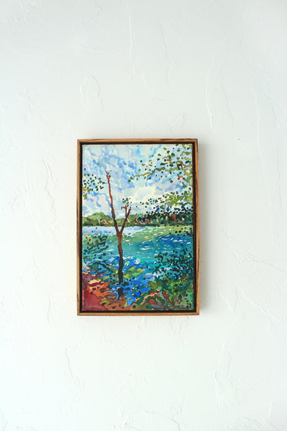 Quarry Lake Watercolor Original Framed Painting by Tanbelia