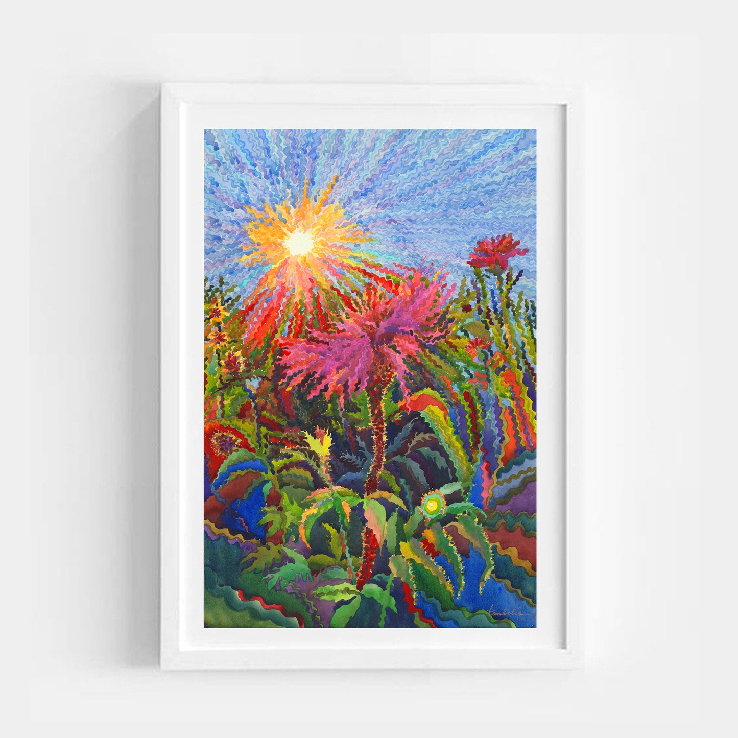 Pink Cornflower Watercolor Print