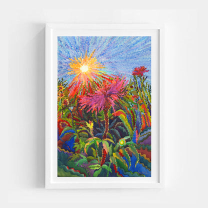 Pink Cornflower Watercolor Print