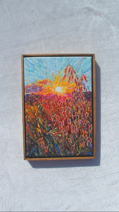 Oat Panicles Watercolor Framed Artwork