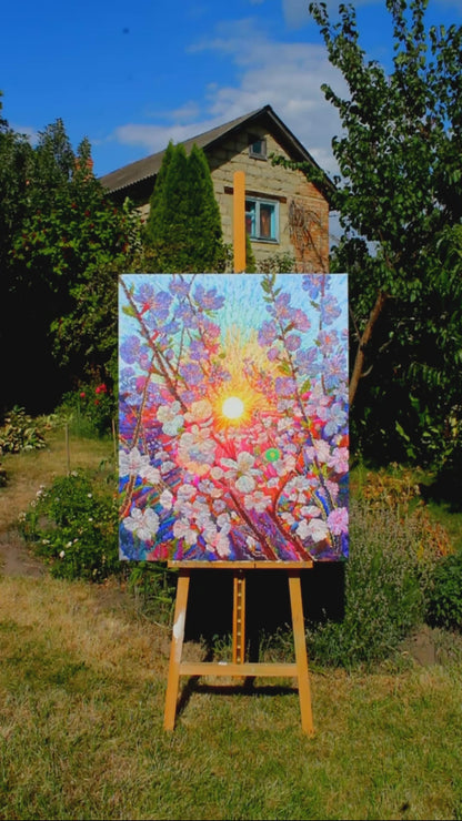 Cherry Blossom Watercolor Original Painting by Tanbelia