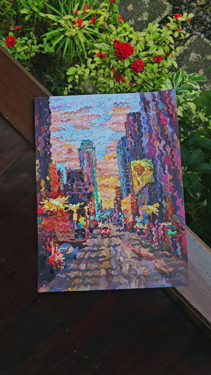 Dallas City Watercolor Painting by Tanbelia