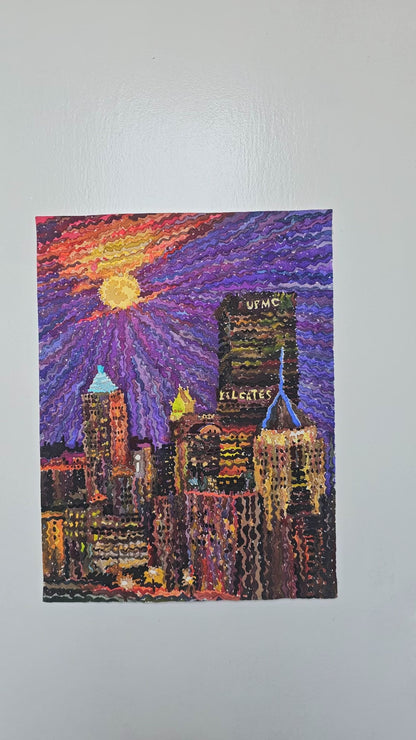 Pittsburgh Watercolor Painting by Tanbelia