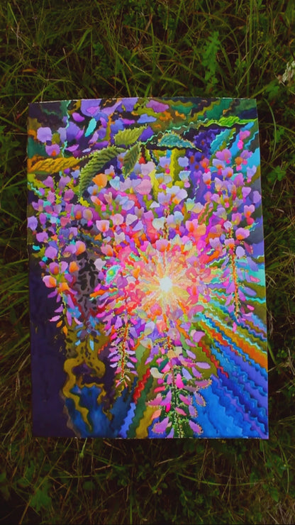 Wisteria Watercolor Painting by Tanbelia