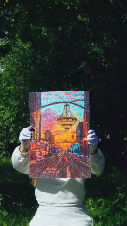 Playhouse Square in Cleveland Watercolor Painting by Tanbelia