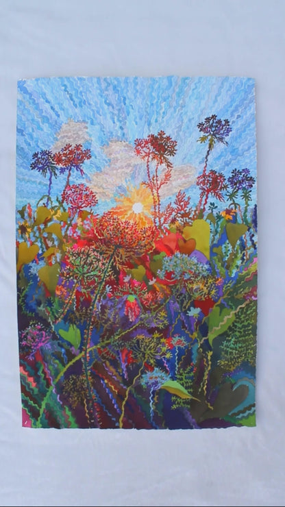 Falcaria Flowers Watercolor Painting by Tanbelia