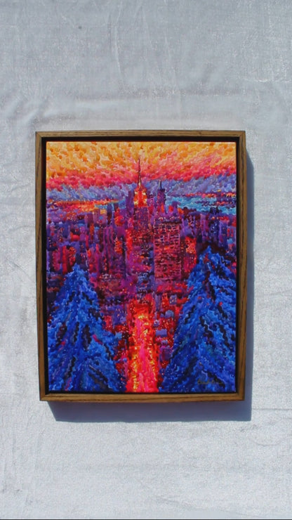 New York City Framed Watercolor Artwork