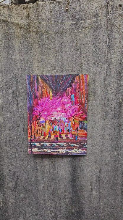 Sakura Blossom in Tokyo Watercolor Painting by Tanbelia