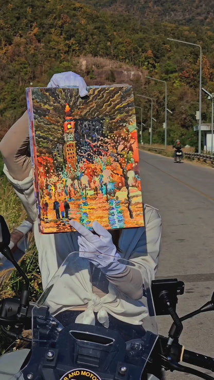Daniels & Fisher Tower on Larimer Square in Denver Watercolor Painting by Tanbelia