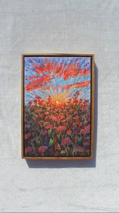 Buckwheat field Framed Watercolor Artwork