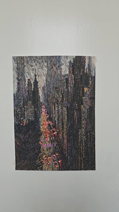 Rainy Manhattan Watercolor Painting by Tanbelia