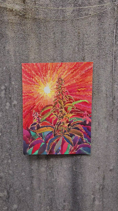 Cannabis Watercolor Painting by Tanbelia