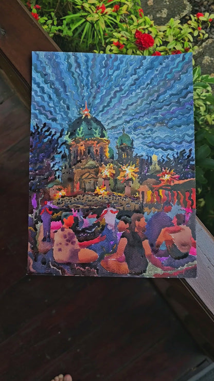 Berlin City Watercolor Painting by Tanbelia