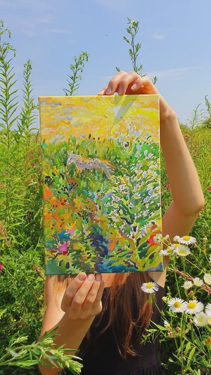 White Horse Watercolor Original Painting by Tanbelia