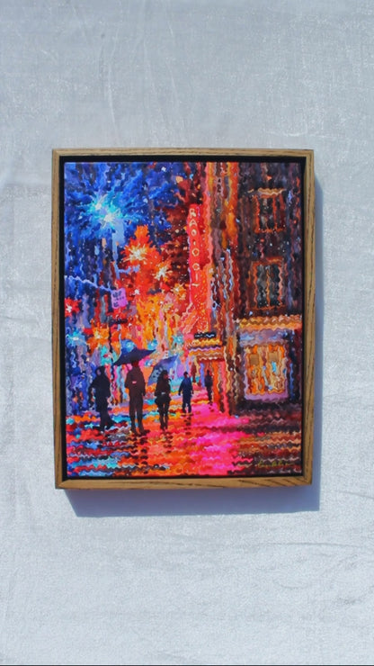Radio City Music Hall in New York Framed Watercolor Artwork