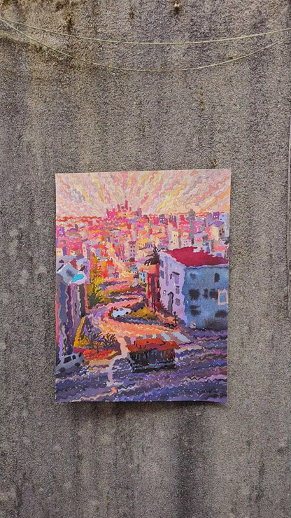 Lombard Street in San Francisco Watercolor Painting by Tanbelia