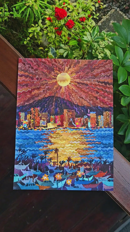 San Diego City Watercolor Painting by Tanbelia