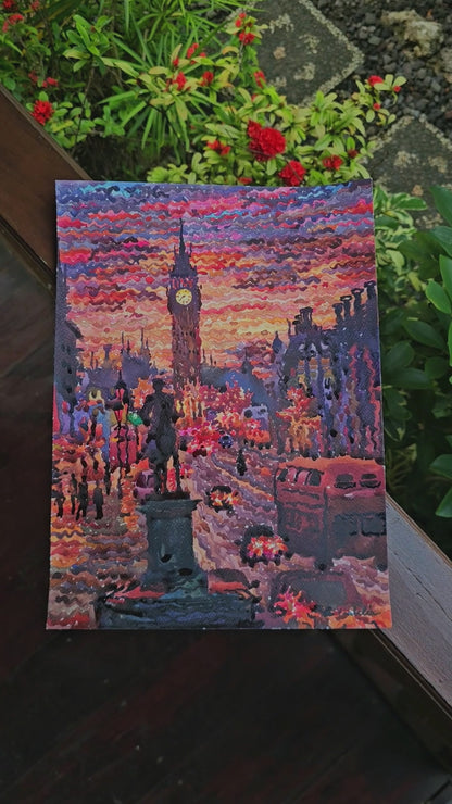 London City Watercolor Painting by Tanbelia