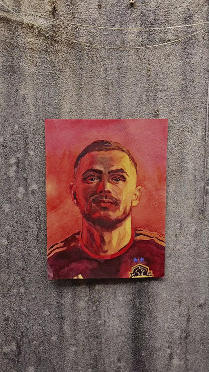 Jordan Morris Watercolor Painting by Tanbelia