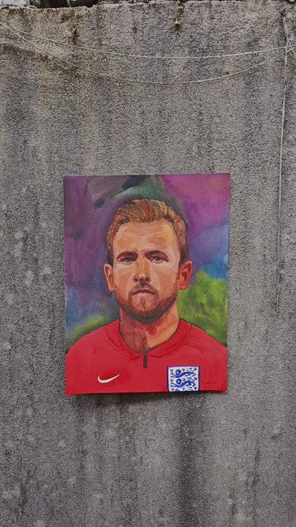 Harry Kane Watercolor Painting by Tanbelia