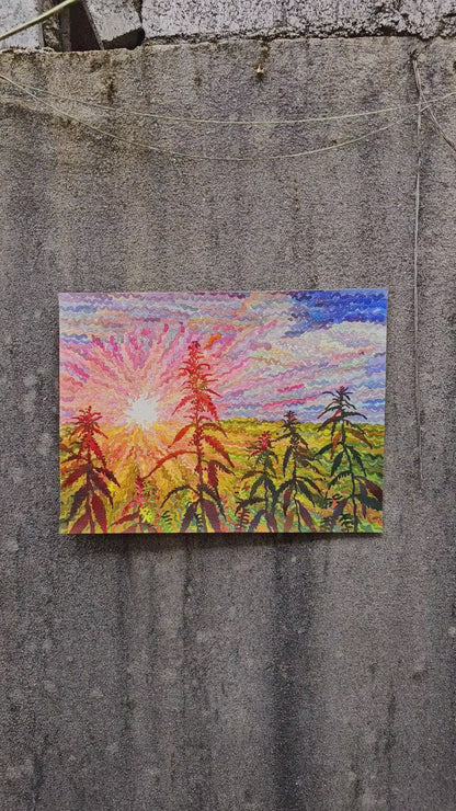 Cannabis Watercolor Painting by Tanbelia