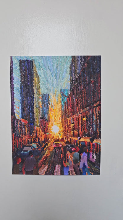 Manhattan Watercolor Painting by Tanbelia
