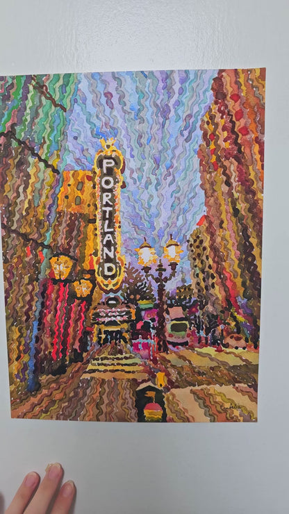 Portland Watercolor Painting by Tanbelia