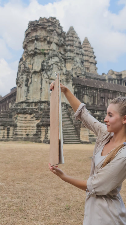 Angkor Wat Temple in Cambodia Watercolor Original Painting