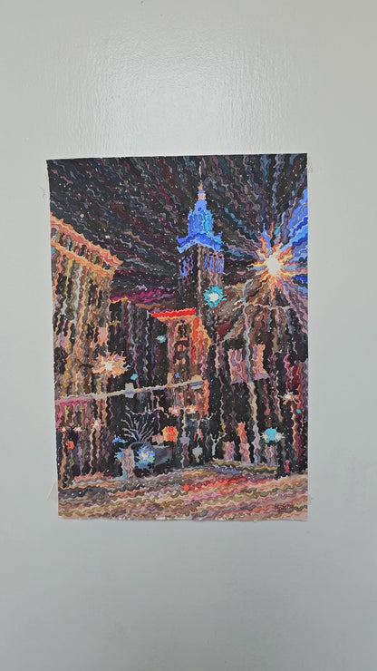 Cleveland Watercolor Painting by Tanbelia