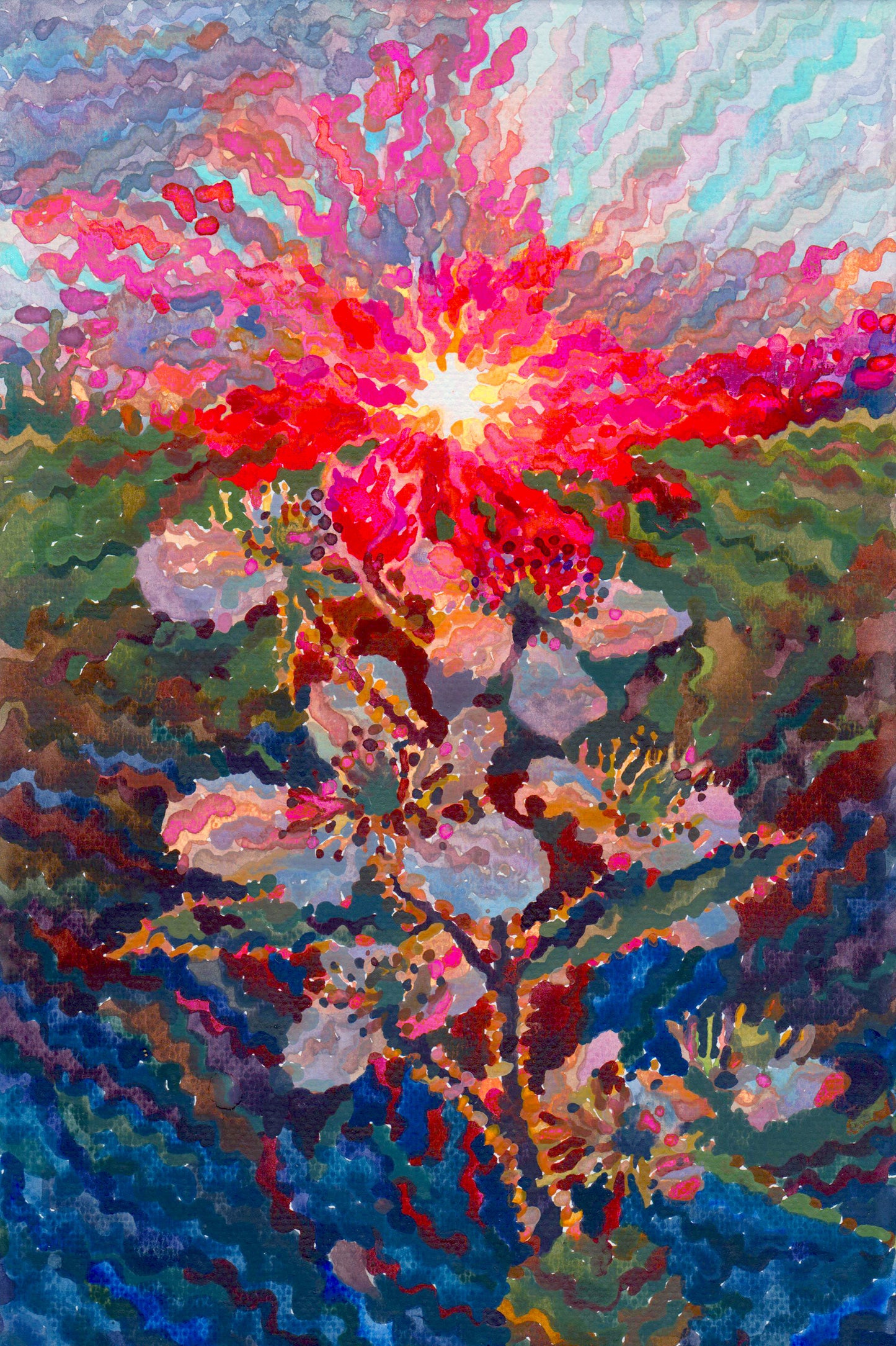 Apple Blossom Framed Watercolor Artwork