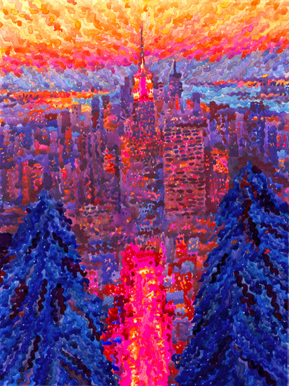 New York City Framed Watercolor Artwork