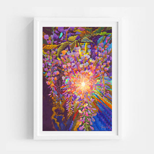 Wisteria Watercolor Painting by Tanbelia